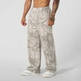 thumbnail image 3 of Havenx Mens Sweatpants Camo Graphic Sweats Wide Leg Elastic Waist Wear with Pockets Joggers Workout Casual Fashion Loose Fit Open Bottom Clothes,Green M, 3 of 4