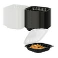 thumbnail image 2 of Restaurantware-Thermo Tek 40 Ounce Clamshell Containers, 100 Disposable Take Out Boxes - Ventilated Lids, Microwavable, Black Plastic Meal Prep Containers, For Pastas, Salads, Or Sandwiches, 2 of 11