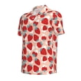 thumbnail image 2 of Balery Red Strawberry Printed Men’s Short Sleeve Polo Shirt, Midweight Men's Shirt,Golf Polo shirts -X-Large, 2 of 9
