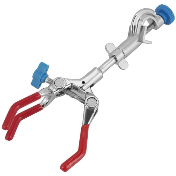 Abrazadera de laboratorio - Matraz giratorio triple ajustable Abrazadera de laboratorio Tubo de ensayo Condensador Soporte para vaso de precipitados Erlenmeyer Accesorios de laboratorio