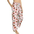 thumbnail image 2 of Xecao Floral Strawberr Women's Straight Lounge Pajama Pants: The Epitome of Relaxed Sleepwear, 2 of 9