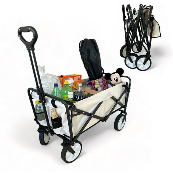 Carrito Vagon Plegable CJR Multiusos Con Ruedas Camping blanco