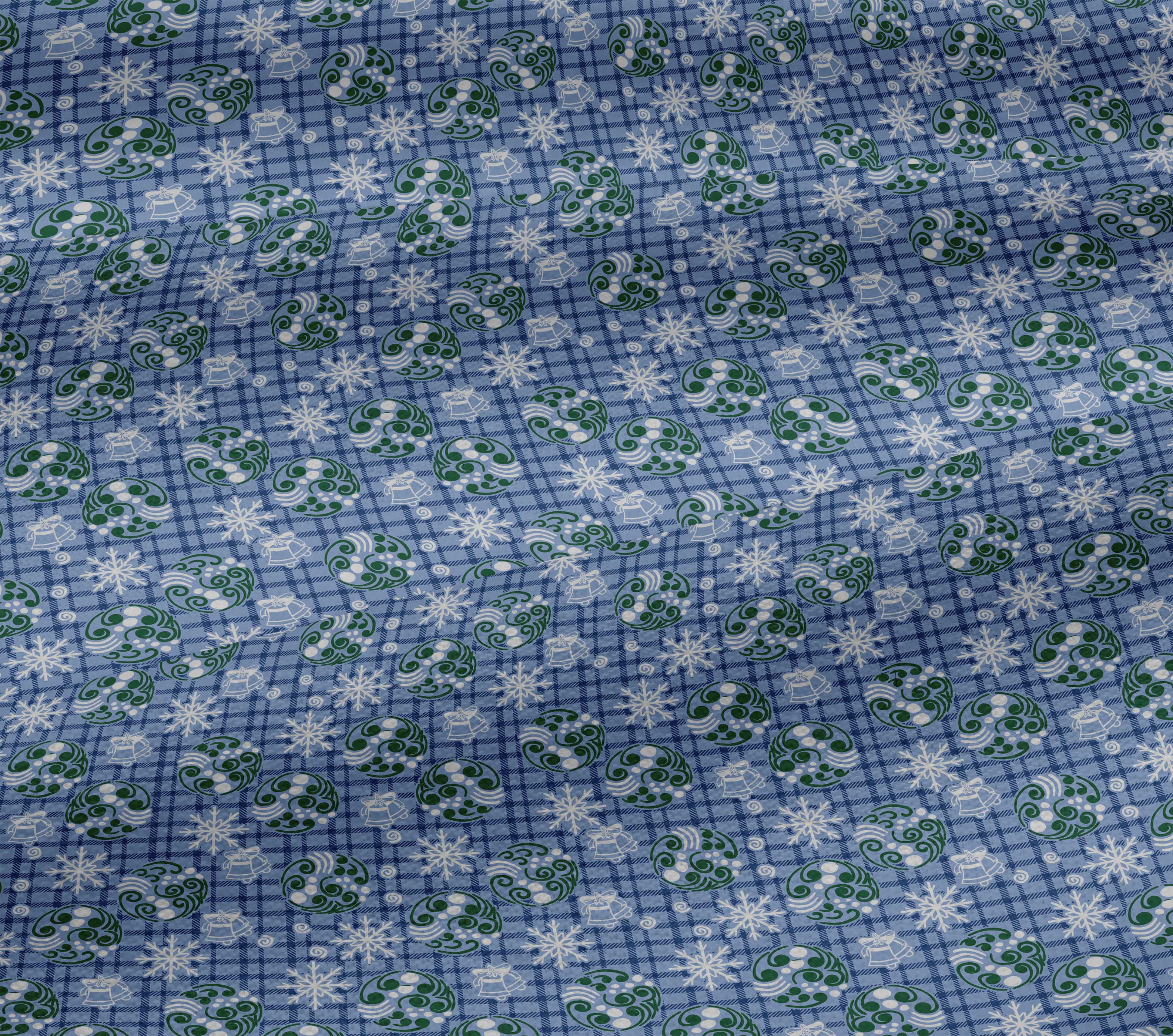 oneOone Cotton Jersey Medium Blue Fabric Christmas Sewing Material Print Fabric By The Yard 58 Inch Wide
