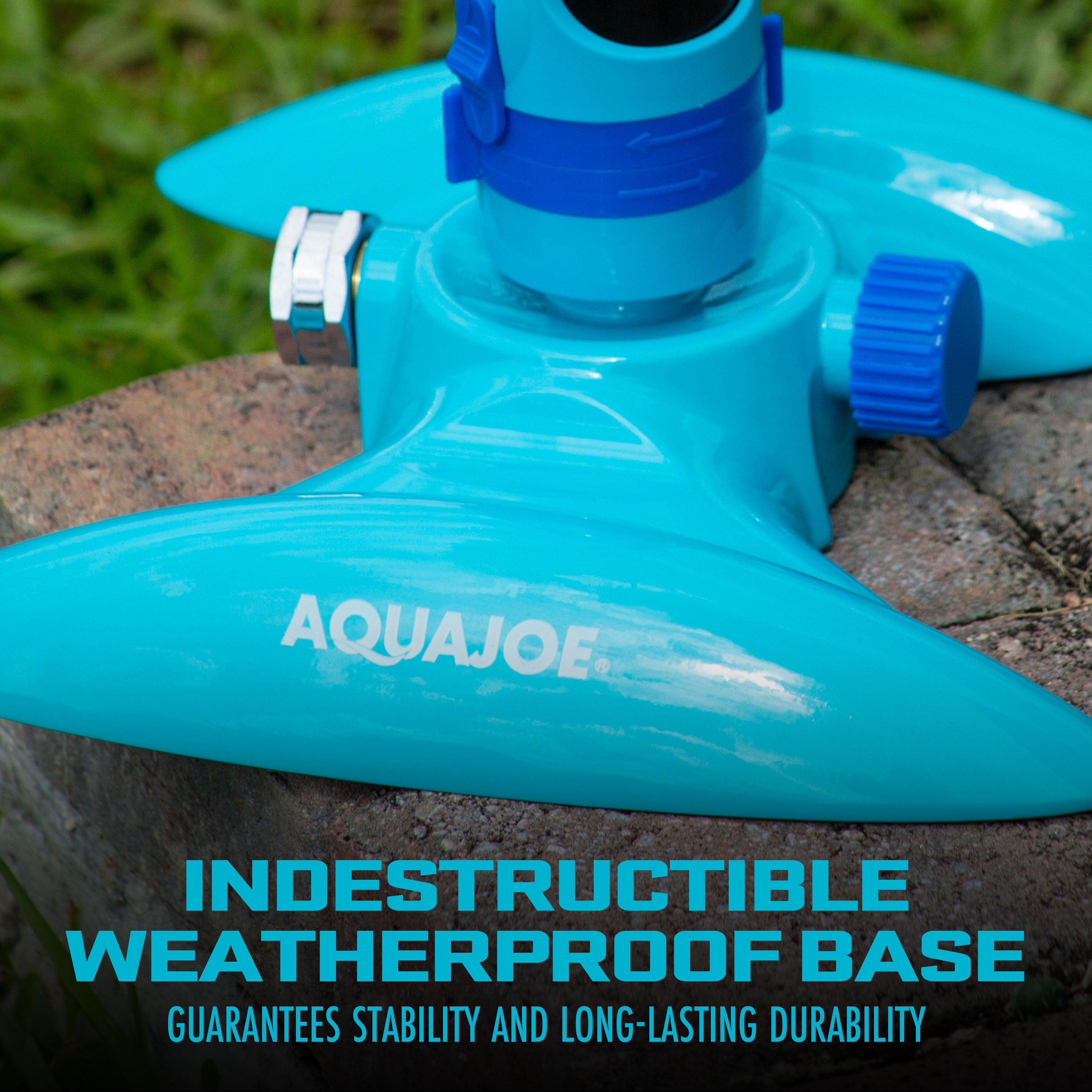 Aqua Joe 4-Pattern Turbo Drive 360º Sprinkler, Customizable Coverage, 3,740 Sq. ft. Max Coverage
