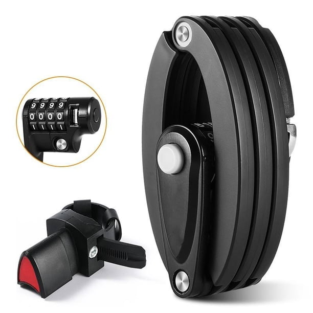 Candado plegable para bicicleta, cerradura de bicicleta con combinación antirrobo de 4 dígitos, candado plegable para bicicleta, candado de cadena de seguridad para bicicleta con soporte