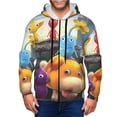 thumbnail image 6 of Lsque Pikmin for Mens Full-zip Hoodie, Zip-up Pullover Hooded Sweatshirt, Kangaroo Pocket Hoodie Ideal for Daily Wear, Travel, and Home-XX-Large, 6 of 8