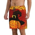 thumbnail image 2 of Naloa Halloween Pumpkin Men's Beach Shorts, Surfing shorts, Swim trunks, Quick Dry Swim Trunks for Surfing Beach Fun - Small, 2 of 9