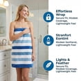 thumbnail image 2 of Unique Bargains Absorbent Stripe Ultra Soft Cotton Bath Towel Royal Blue 55" x 28", 2 of 7