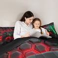thumbnail image 5 of Castle Fairy Black Video Game Twin Comforter Sets,Geometric Honeycomb Bedding Set, 5 of 8