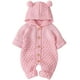 thumbnail image 1 of Pelele de punto con capucha para bebé recién nacido, mono, traje de nieve más cálido para niños y niñas, rosa, 66cm BANYUO Electrónica, 1 of 6