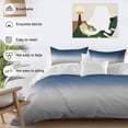 thumbnail image 3 of 3 Piece Navy Blue Gray Ombre Duvet Cover Set Queen Size, Microfiber Comforter/Quilt Cover with Corner Ties and 2 Pillowcases, Modern Gradient Abstract Art All Season Soft Bedding with Zipper Closure, 3 of 8
