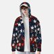 thumbnail image 2 of Fotbe Red Blue White Stars Chaqueta con Protección Solar UPF 50+ para Hombre y Mujer, Camisa con Capucha y Bolsillos-Medium, 2 of 7