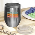 thumbnail image 2 of Dog Mama, Name for Moms or Mothers of Dogs, Groovy Retro Wavy Text Merch Gift, Stainless Steel 12oz Wine Tumbler, 2 of 5
