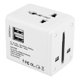 thumbnail image 2 of Adaptador de enchufe de viaje internacional USB doble multifunción CA 110 ~ 250 V 6 A (blanco), 2 of 8