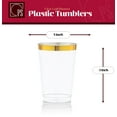 thumbnail image 4 of 60 Gold Plastic Cups 14 OZ Clear Plastic Cups Tumblers Gold Rimmed Cups Fancy Disposable Wedding Cups with Gold Rim, 4 of 4