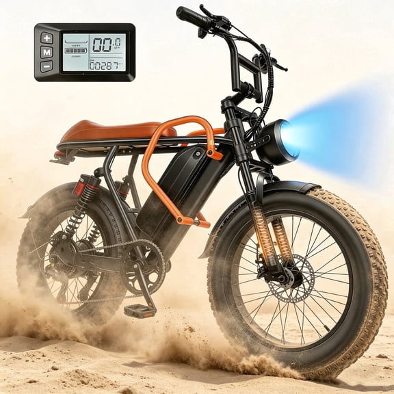 Electric Mountain Bicycles,750W Peak 1500W Motor,30MPH 60 Miles,720Wh Removable Battery,20 X 4.0 Fat Tire Ebikes for Adults,7 Speed,UL2849