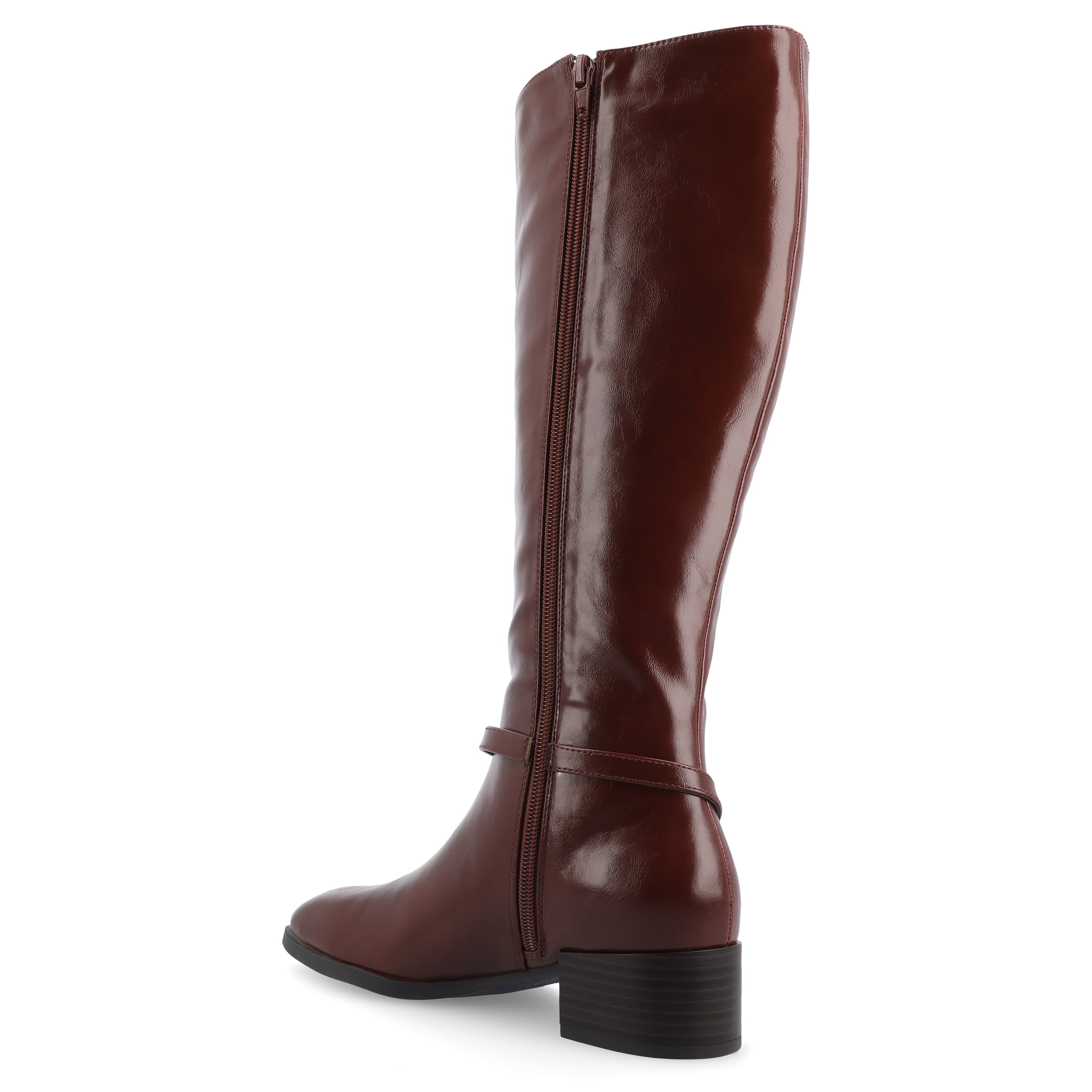 Journee Womens Rhianah Stacked Block Heel Square Toe Boots