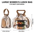 thumbnail image 5 of Boho Bohemian Art Drawstring Lunch Bag Women - Drawstring Lunch Bag Insulated for Work Office - Stain-Resistant Large Lunchbags for Women with Multi-Pockets, 5 of 6