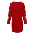 thumbnail image 4 of Patlollav Pntutb Winter Women Sexy Long Sleeve Dress Casual Printed Solid Embroidered Round Neck Long Dresses, 4 of 5