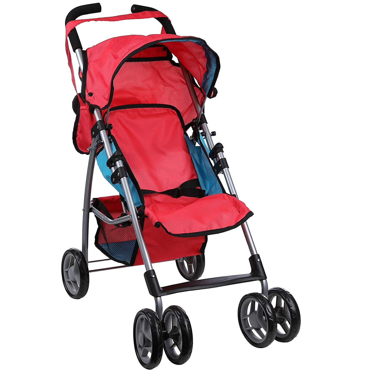 red doll stroller