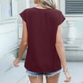 thumbnail image 4 of Red Women's Short Sleeve T-shirt, Summer Tops For Women Loose Bat Sleeve Tee Shirt Short Sleeve Blouse Casual Shirts V Neck Tunic Tops,Women's Short sleeve T-shirt XL, 4 of 9