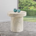 thumbnail image 3 of Meridian Furniture Legatto Travertine Indoor/Outdoor Concrete End Table, 3 of 8
