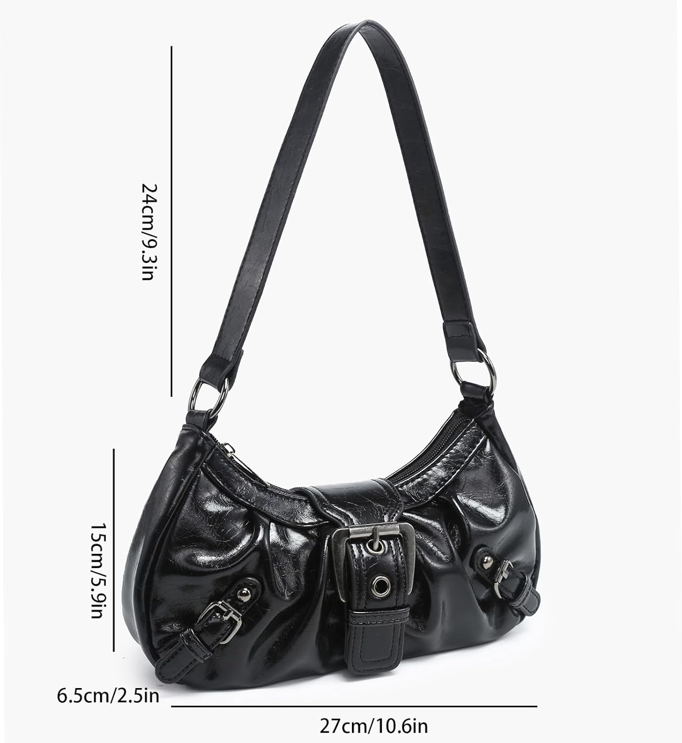 Shoulder Bag for Women Top Handle Handbag Purse Y2K Hobo Clutch Small Punk Purse Trendy