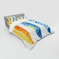 thumbnail image 3 of Surf Duvet Cover Set, Ornate Colorful Surfboards Vocation Fun Water Sports Moving Waves Lifestyle, Bedding Set with Shams and Fitted Sheet, 3 Sizes, by Ambesonne, 3 of 3