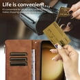 thumbnail image 3 of K-Lion for Samsung Galaxy Note20 Ultra Wallet Case with 9 Card Slots, Durable PU Leather Magnetic Flip Lanyard Strap Wristlet Zipper Pocket Wallet Phone Case,Brown, 3 of 8