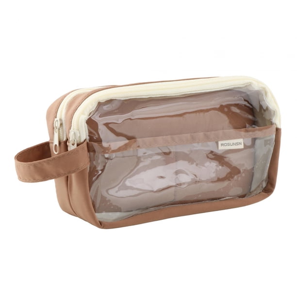 Estuche para lápices Capibala, bolsa para útiles escolares, estuche de maquillaje, bolsa organizadora de papelería Café