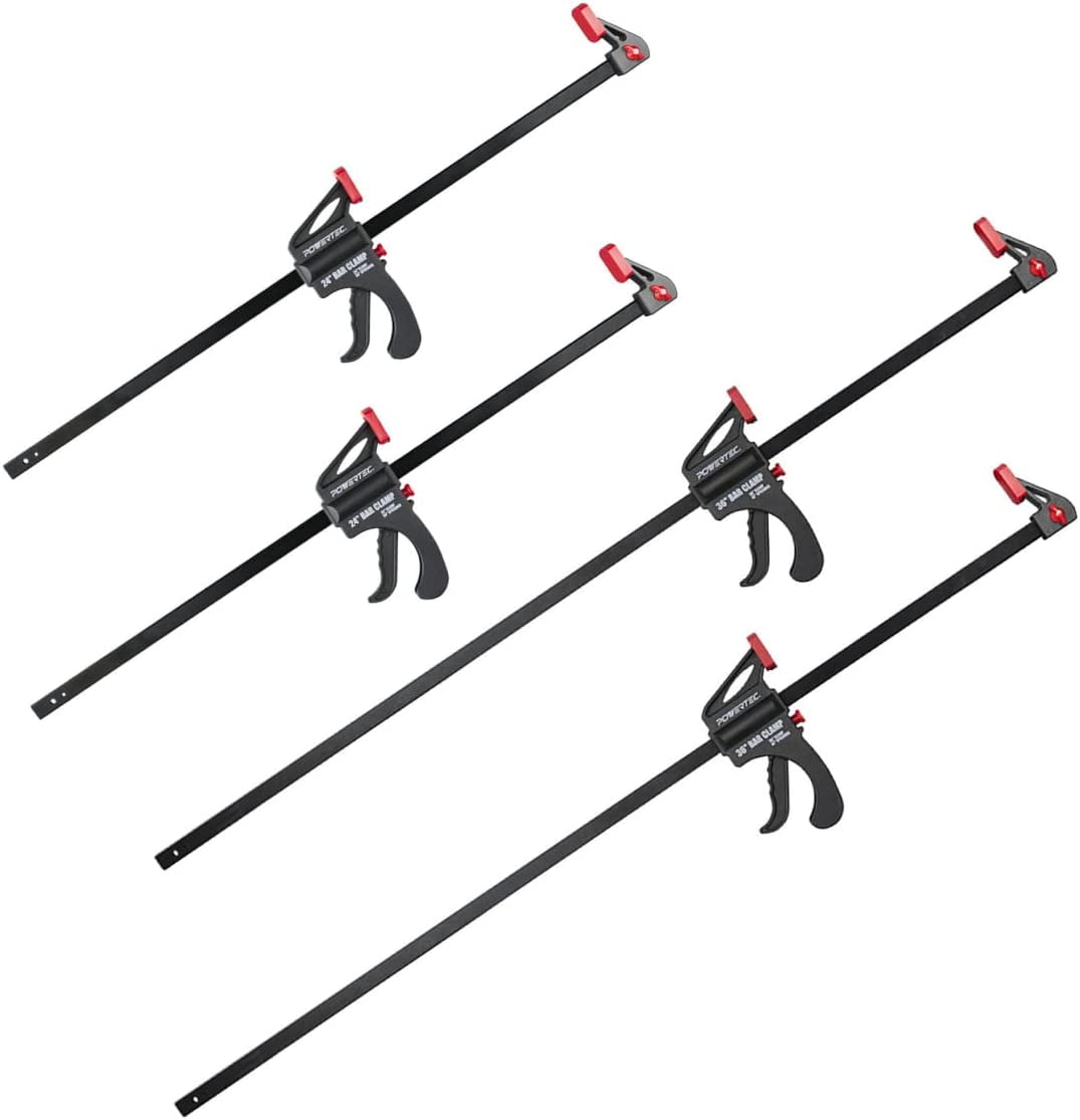 POWERTEC Quick Release Bar Clamp Assorted Set, 24" clamp with 30