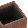 thumbnail image 6 of Rockwood 17 inch Wide Contemporary Cube Storage Ottoman with Tray in Distressed Saddle Brown Vegan Leather, 6 of 9