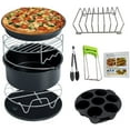 thumbnail image 1 of Rawiri Accesorios para freidora de aire, juego de 10 piezas de 7 pulgadas, adecuado para freidora de aire de 5,2 a 5,8 cuartos, con revestimiento antiadherente, lavable a máquina (19,8 cm, negro), 1 of 7