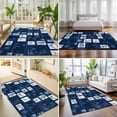 thumbnail image 4 of Area Rugs 4'x6'. Coastal Nautical Carpet Runner Indoor Outdoor Rugs Home Decor Aesthetic, Summer Ocean Sea Navy Blue Plaid Checkered Non Slip Mats Washable Accent Rug for Living Room Bedroom, 4 of 8