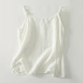 thumbnail image 4 of CheerKidz Adjustable Strap Camisole for Women and V-Neck Imitation Cotton and Linen Tank Top,Summer Fashion ,Casual Breathable Wear(White,L), 4 of 9