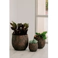 thumbnail image 6 of XBrand PL6707BN XBrand 17.7', 12.6' and 9'W Round Brown and Bronze Fiberstone/Cement Indoor Outdoor Planters (Set of 3), 6 of 9