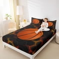 thumbnail image 4 of Homewish Basketball Games King Sheet Set,Geometric Hexagon,4-Piece, 4 of 7