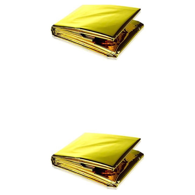 Eigraketly Manta de emergencia Cubierta térmica impermeable al aire libre Escalada Accesorio para dormir de doble cara Oro 140x210cm Oro 140x210cm 2Conjunto