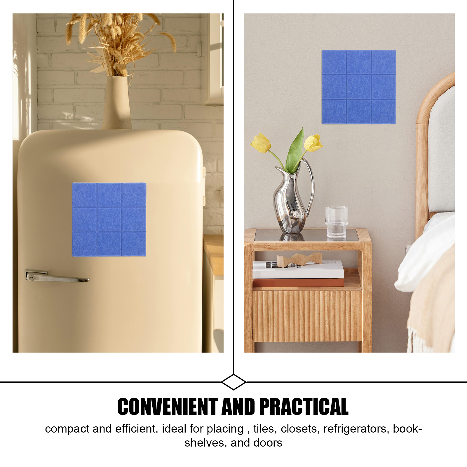 RENACLIPY 6Pcs Removable Self Adhesive Felt Bulletin Boards for Wall Decoration and Visual Display