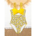 thumbnail image 3 of Cute Girls Cartoon Duck Graphic Bow Decor Swimwear Bathing Suit For Summer, 3 of 5