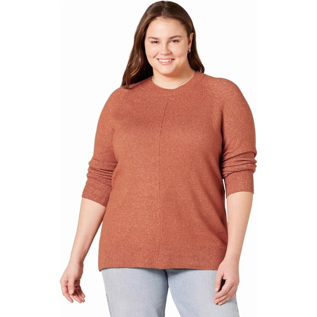 walmart Essentials Womens Classic-fit Soft-Touch Long-Sleeve Crewneck Sweater