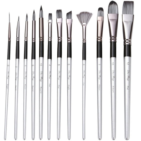 12Pcs Professional Art Painting Brushes Watercolor Painting Brushes for Students