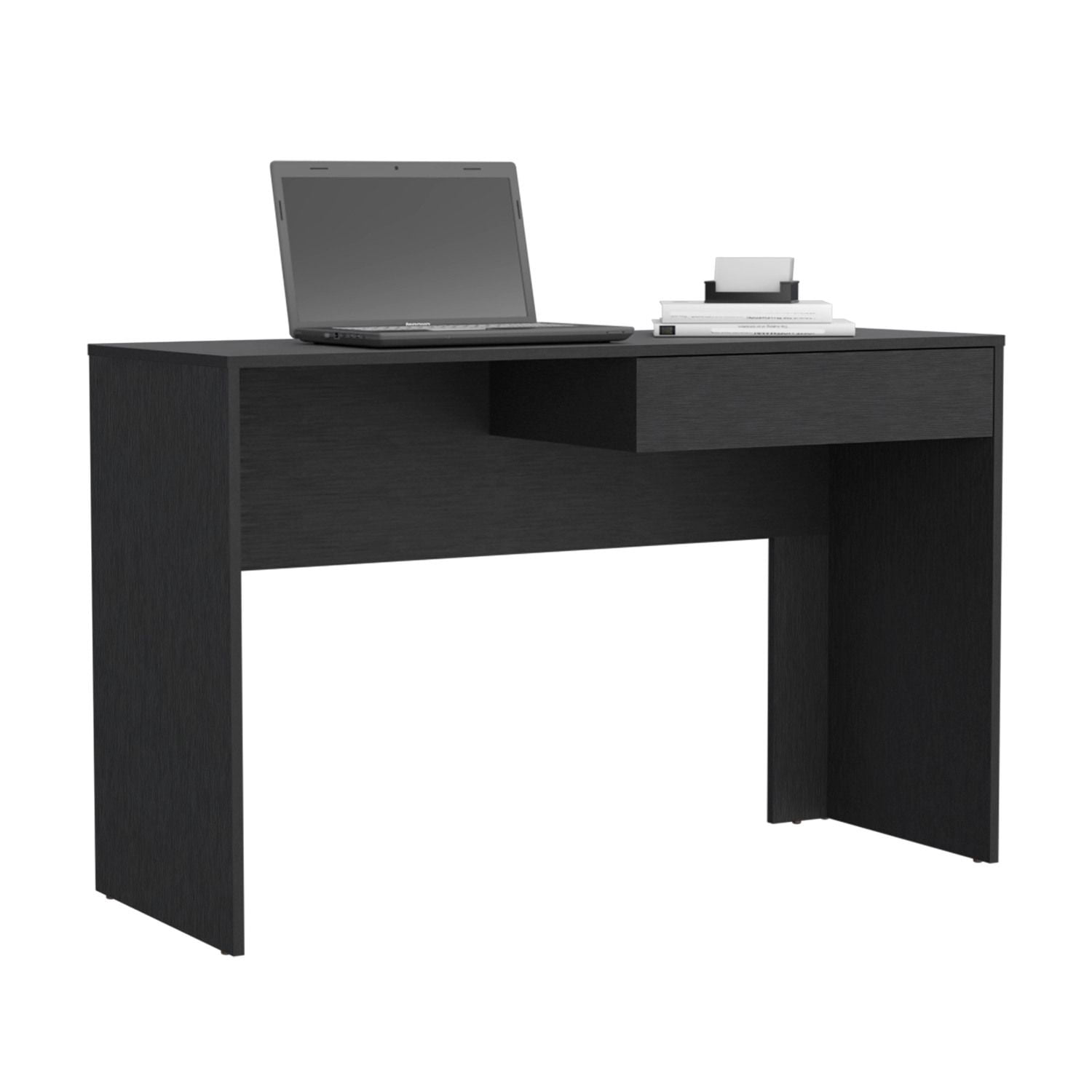 Asteroutdoor Writing Computer Desk with One Drawer, Black