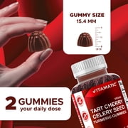 VVitamatic Tart Cherry (360 mg) with Celery Seed (30 mg) 10:1 Extract & Turmeric 20:1 Extract (10 mg) - (Per Serving/2 Gummies) - 60 Gummies