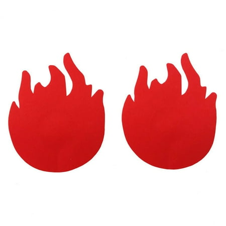 

GETHOME 1 Pair Women Flame Shape Invisible Bra Disposable Nipple Cover Adhesive Stickers