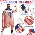 thumbnail image 4 of Forfamy American Flag Overalls Shorts for Men Women 4th of July Patriotic Bib Denim Jumpsuit Adjustable Strap Unisex, 4 of 7