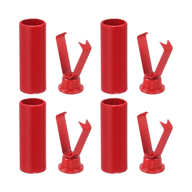Puntas de cordones de metal, 4 piezas de cabezales de cordones, puntas cilíndricas de repuesto para cordones (rojo)