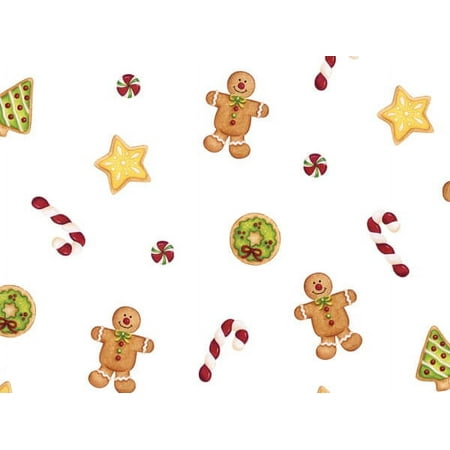 UPC: 0667605567156 | Pack Of 100  4 X 2 X 9  1.2 Mil Gingerbread Christmas Print Cello Bags 3 Cups Made In USA