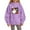 Purple, variant on Coerni Kids Girls Hoodies Sweatshirt Youth Preppy Long Sleeve Brushed Fleece Pullover Tween Girl Cute Hooded Fall Winter Clothes