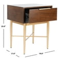 thumbnail image 5 of SAFAVIEH Pierre One Drawer Nightstand, Walnut/Gold, 5 of 12